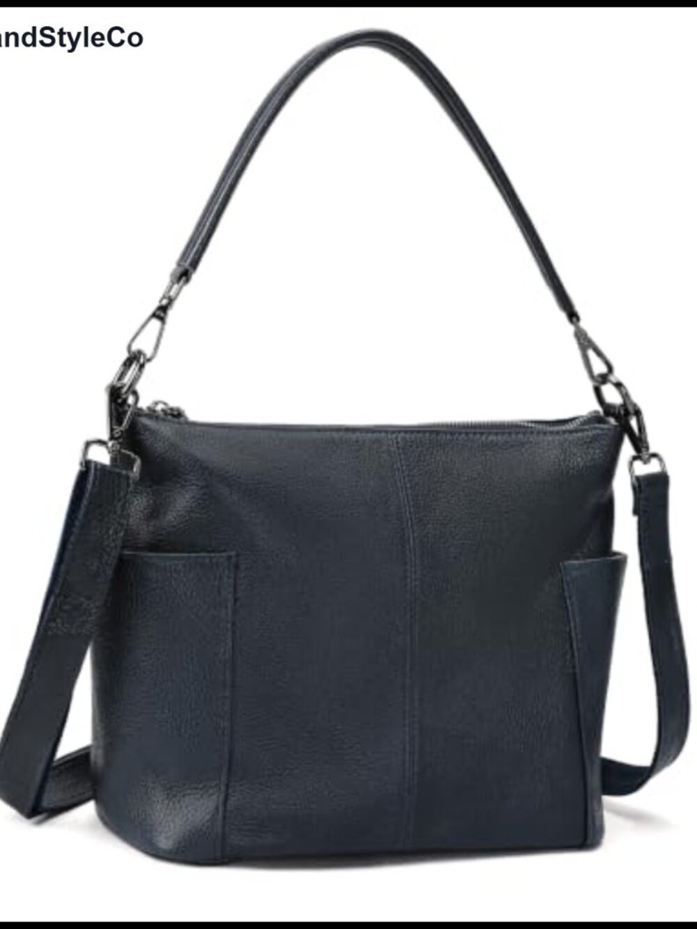 Women's Leather Crossbody Hobo Bag with Detachable Straps